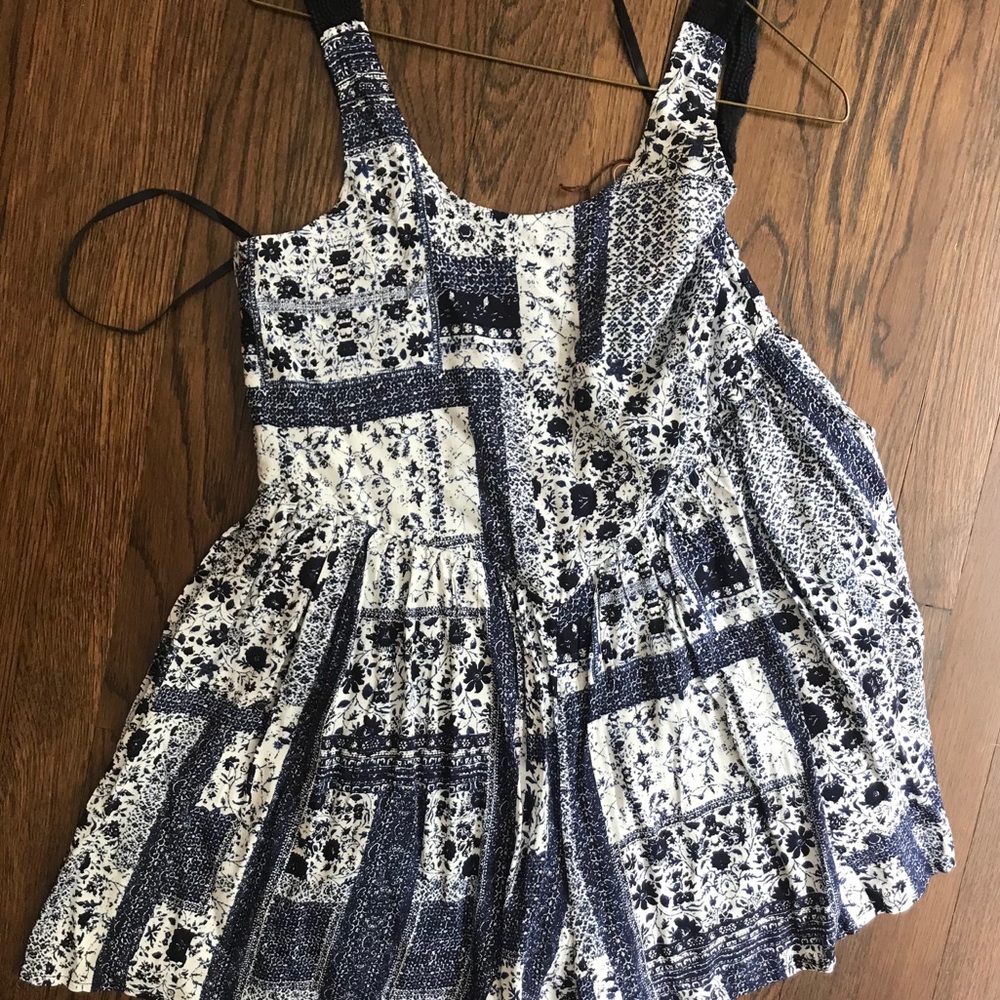 Blue floral romper NEW W TAGS